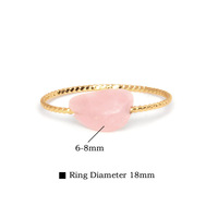 Bague en Gros Pierre Naturelle Réglable Pierre de Naissance Bague Or 14 Carats Femme Brut Améthyste Quartz Rose Cristal Bagues pour Femme