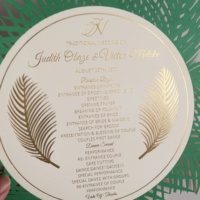 Kartu Menu Pernikahan Restoran Mewah Edisi Terbaru 2026, Custom Foil Emas, Desain Lucu, Kreatif, Potongan Laser Bentuk Bunga, Menu Kertas untuk Pesta