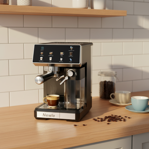 Cafetera Italiana Newle, Cafetera Espresso Profesional Digital, 20 Bares, Molinillo Integrado, Doble Taza, Espumador de Leche, Latte, <span class=keywords><strong>Cappuccino</strong></span> - Product Image 6