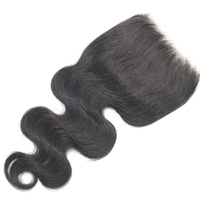 Closure en dentelle HD transparente 5x5, Cheveux humains brésiliens Remy vierges ondulés, Closure frontale avec ligne de cheveux pré-épilée et baby hair, Toupet