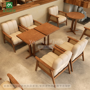 Ensemble de canapés et chaises de restaurant contemporains pour café et lieux de loisirs, en bois écologique durable, pour usage commercial - Product Image 3