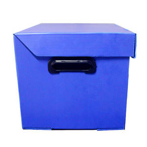 Boîte en <span class=keywords><strong>plastique</strong></span> ondulé réutilisable en PP avec poignées et fermeture auto-agrippante pour le transport de pièces automobiles - Product Image 4