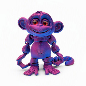 Figurine de singe articulée en plastique PLA imprimée en 3D, avec articulations mobiles, jouet anti-stress, décoration de bureau, cadeau animal mignon, à partir de 7 ans - Product Image 2