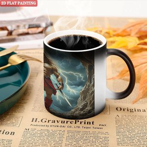 Frosted Matte Magic <b>Cup</b> 11oz Black <b>Ceramic</b> Heat Sensitive Color Changing Coffee Mug - Product Image 5