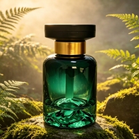 Flacon diffuseur de parfum pour voiture 120 ml vide, base volcan, avec bouchon à vis, diffuseur à bâtonnets, en verre épais émeraude, récipient à parfum avec gravure foncée