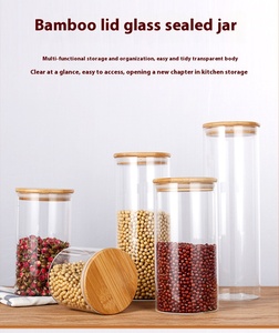 Bán buôn 250ml 500ml nhà bếp hộp đựng thức ăn thủy tinh, chai lưu trữ với nắp đậy bằng gỗ, lọ thủy tinh rỗng. - Product Image 4