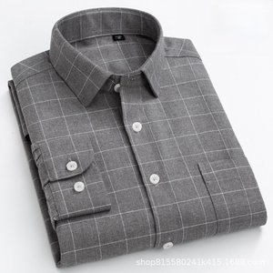 Camisa de manga larga a cuadros para hombre, abrigo de camisa de manga larga de alta calidad - Product Image 3