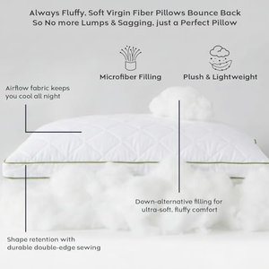 Ensemble de literie, coussin de lit en fibre de polyester 100% alternative au duvet, coussin décoratif - Product Image 4