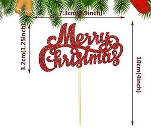 ชุดตกแต่งเค้กคริสต์มาสสำหรับงานเลี้ยงฉลองเทศกาล ตกแต่งขนมหวานธีมคริสต์มาส พร้อมคำอวยพร - Product Image 2