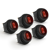 Interrupteur à bascule rond étanche IP67 12V 20A 250VAC avec LED rouge, SPST 3 broches KCD1 pour voiture, bateau, marine