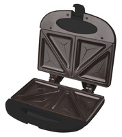 Machine à sandwich électrique 2 tranches avec revêtement antiadhésif, extérieur froid au toucher, 750W, plaques de cuisson/grill panini