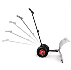 2 Wheels Metal Heavy Duty Factory Wholesale Snow Removal Sweeper Machine Retractable Adjustable Handle Push Snow Shovel Pusher