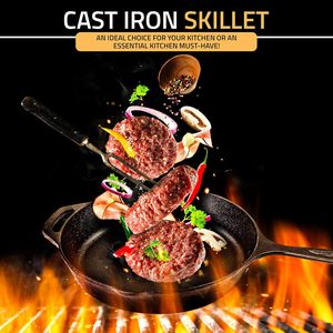 Wholesale Durable Eco-Friendly Non Stick Frying <b>Pan</b> Pre Seasoned Round Cast Iron Skillet for Gas & Induction Stoves - Product Image 4