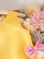Nouvelle Robe Décontractée ODM Tendance pour Filles, Jaune, Mignonne, Unie, à Volants, Été 2026