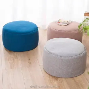 Fashion living room furniture removable comfortable refilled bean bag round foot ottoman stool