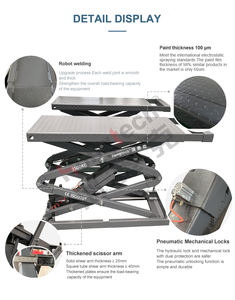 Hongtech gunting mobil baja 3.5T, peralatan bengkel hidrolik suku bawah tanah CE angkat mobil baja 10 T - Product Image 3