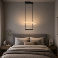 Lustre LED en acrylique, luminaire suspendu, abat-jour transparent givré, noir, salle à manger, îlot de cuisine, E26, hauteur réglable, moderne