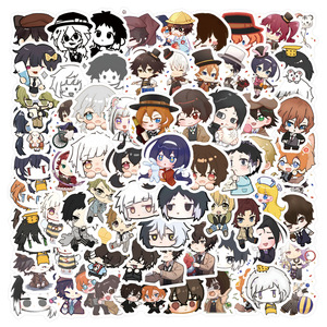 ZY3615C 105 pièces Autocollants décoratifs imperméables en PVC de dessin animé <span class=keywords><strong>Bungo</strong></span> Stray Dogs pour tasse, guitare, ordinateur portable, bagages - Product Image 1