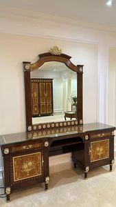 Parquet de chapa de caoba de <span class=keywords><strong>estilo</strong></span> inglés de diseñador de lujo, marco de <span class=keywords><strong>cama</strong></span> de madera maciza con incrustaciones, serie de etiquetas negras, <span class=keywords><strong>cama</strong></span> King Size para dormitorio - Product Image 4