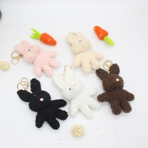 Jouet pour chien en peluche lapin mignon <span class=keywords><strong>fait</strong></span> <span class=keywords><strong>main</strong></span> en polyester, avec oreilles mobiles, rembourrage en coton PP, en maille, anti-stress, jouet animal en peluche - Product Image 2