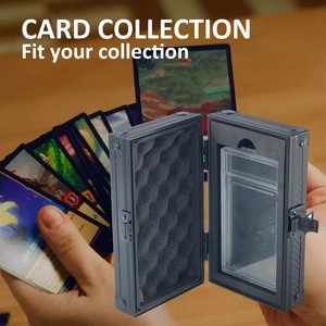 Étui de carte à collectionner en aluminium noir Portable boîte de rangement de dalle graduée Sport avec étui de transport de protection <span class=keywords><strong>EVA</strong></span> découpé pour le voyage - Product Image 6