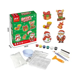 Kinderen Grappig Spelen Puzzel Spel Speelgoed Diy Gips Speelgoed Handgemaakt Model Gips Beschilderde Koelkast Magneten Kerst Tekening Speelgoed Voor Kinderen