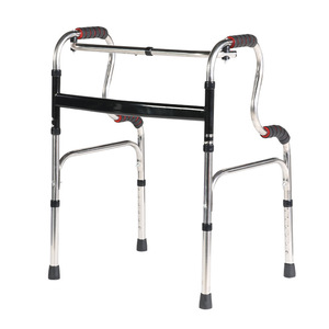 Déambulateur en acier inoxydable à une seule courbure pour la rééducation des personnes âgées, soutien à la mobilité - Product Image 1