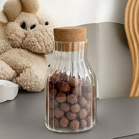 Bocal en verre borosilicate pour aliments, ensemble de bocaux à épices avec couvercle en liège, bocaux de cuisine de haute qualité, bocal de rangement en verre fiable pour la cuisine