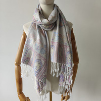 Écharpe en viscose pour femme, design personnalisé, style ethnique, motif paisley, jacquard imprimé, longue écharpe de voyage, châle