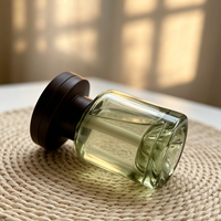 Diffuseur d'huiles essentielles de luxe 120 ml en verre ambré transparent avec fond unique et bouchon en bois pour voiture et maison