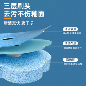 Disposable Toilet Cleaning Brush Set <b>Sponge</b> Refillable Hand Brush Wall Mounted Bathroom Cleaner - Product Image 2