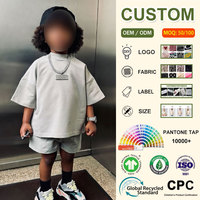Benutzer definierte Streetwear Mode Kinder bekleidung tragen übergroße T-Shirt Shorts 2-teilige Trainingsanzug-Sets Unisex Girl Boys Cotton Summer Sets