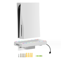 Support mural RGB pour console PS5, manette, casque et accessoires de jeu