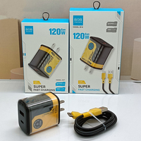 Cargadores para Celular con Enchufe para Reino Unido, Estados Unidos y Europa, 120w, Doble USB Tipo C PD, Carga Rápida, Cargador de Pared para Móviles iPhone 18, 17, 16
