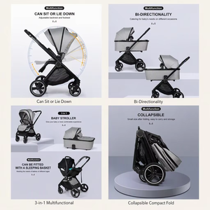 Coches para Bebés. Cochecito <span class=keywords><strong>de</strong></span> Bebé <span class=keywords><strong>de</strong></span> Lujo 3 en 1 con Silla <span class=keywords><strong>de</strong></span> Auto, Carrito y Cochecito <span class=keywords><strong>de</strong></span> Viaje para Bebé - Product Image 2