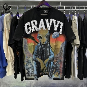 Camiseta de Alta Calidad con Gráfico de Extraterrestre GRAVVI, Diseño de Ciencia Ficción, Estilo Urbano, Talla Grande para Hombre - Product Image 2