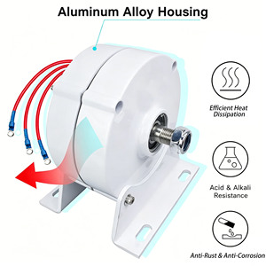 Générateur à aimants 600W 12V/24V/48V 650RPM, générateur AC triphasé sans balais pour systèmes éoliens et hydroélectriques DIY S-800 Haute Performance - Product Image 4