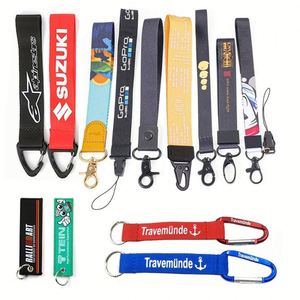 Custom Bulk Sublimation Wristlet Polyester Lanyards Wrist Key Chain <b>Strap</b> Short Keychain Lanyard with Print Design Logo - Product Image 1