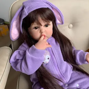 Poupée Bébé Reborn en Silicone de 24 Pouces, Corps en Tissu, Grande Taille, Aspect Réaliste, Poupée Nouveau-né en Silicone - Product Image 6