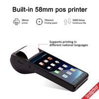 Pemindai kode batang 2D 1D 2D, terminal pda android pemindai pos genggam bawaan 58mm printer penerimaan termal portabel M500