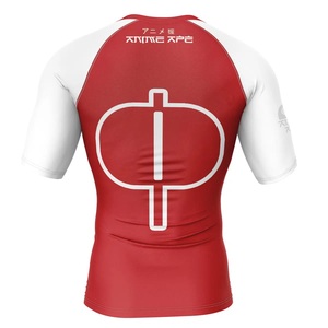 Venta caliente camisa de sublimación de manga corta impresión Rash Guard para ropa deportiva Color sólido hombres camisa ropa de compresión - Product Image 6