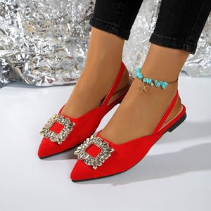 Design Niche Low Heel Shoes French Retro Pumps Elegant Rhinestone Square Buckle Back Strap Sandals for Women - Product Image 1