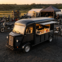 Camion de restauration mobile personnalisé pour sandwichs, bonbons, hot-dogs, grillades, construction en acier inoxydable, style vintage classique pour la vente de rue