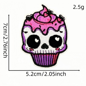 Pink Gothic DIY Applique <span class=keywords><strong>Patch</strong></span> Set für Jacken Taschen 3D Stoff Bestickte Schädel Fledermaus Bunny Eis Dekorationen für <span class=keywords><strong>Goth</strong></span> Style - Product Image 4