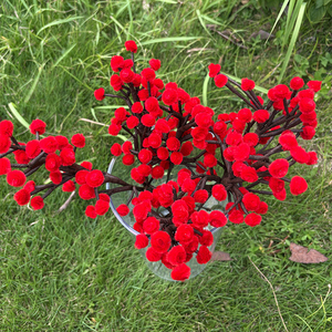Cepillo de limpieza de Pipa de Pascua de Navidad, venta de fábrica, flor de simulación de fruta de La Fortuna terminada, varilla trenzada hecha a mano roja - Product Image 2