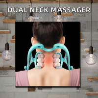 Masseur manuel doux à double point de pression pour le cou et les épaules, ciblé pour le confort de la colonne cervicale et des articulations cervicales