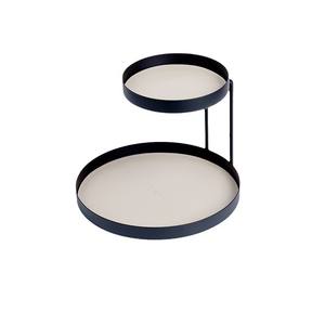 <span class=keywords><strong>ชั้น</strong></span><span class=keywords><strong>วาง</strong></span><span class=keywords><strong>ของ</strong></span>ทรงกลมแบบตั้งพื้นสอง<span class=keywords><strong>ชั้น</strong></span> ทำจากเหล็กดัดและหนัง สไตล์นอร์ดิก สำหรับเก็บเครื่องสำอาง เครื่องประดับ และของตกแต่ง - Product Image 5