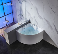 Petite baignoire Spa autoportante en acrylique pour une personne, bain à remous à jets