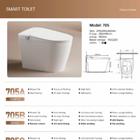 Inodoro Inteligente para Baño, Inodoro Eléctrico con Bidé, Inodoro de Cerámica, Inodoro Totalmente Automático e Inteligente