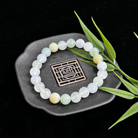 Bracelet en jadéite birmane naturelle de qualité A, perles rondes, bracelet en jadéite de haute qualité pour femmes, jadéite birmane (avec NGTC)